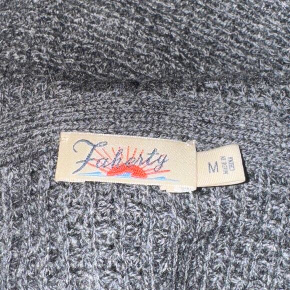 Faherty Wisp Waffle Sweater Hoodie Women's Size M Storm Grey Wool Blend - Picture 6 of 7